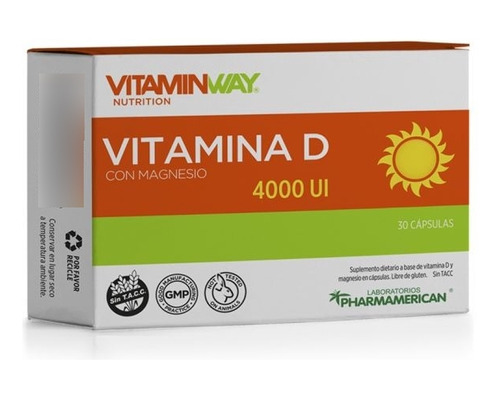 Pack  X 3 Vitamina D Con Magnesio 4000ui Vitamin Way X30 Cap