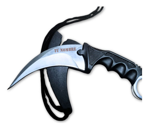 Karambit Silver Personalizado Laser Con Nombre O Iniciales