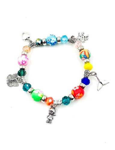 Pulsera De Mostacilla Colores Con Dijes De Acero