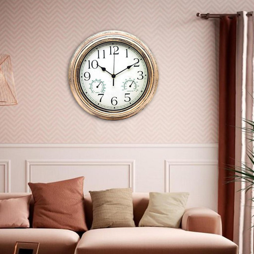 Reloj De Pared Visualización De Tono De Latón Dorado