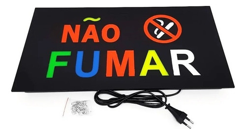 Letreiro Luminoso Painel Não Fumar Led Placa Quadro