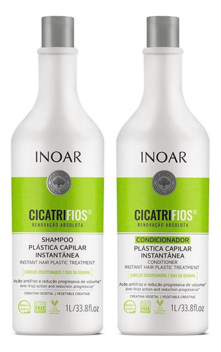  Kit Inoar Cicatrifios Litro Shampoo + Condicionador Lt