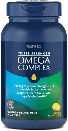 Gnc Complejo Omega Triple Fuerza Omega-3-6-9 Corazon Cerebro