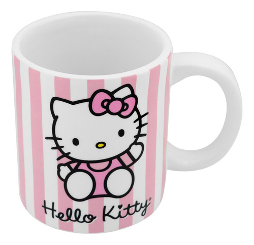 Taza Grande Cerámica Con Tapa 3d Personajes Animados 532 Ml Color Rosa Hello Kitty