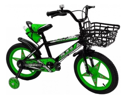 Bicicleta De Niños Coolest Verde Rodado 12 - Deportiva Y Div