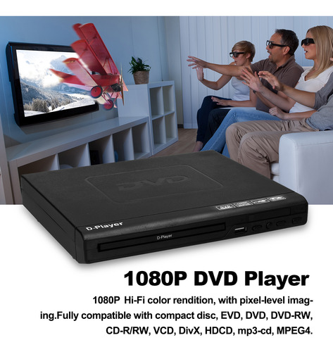 Reproductor De Dvd Portátil De Tv 1080p Con Función De Memor