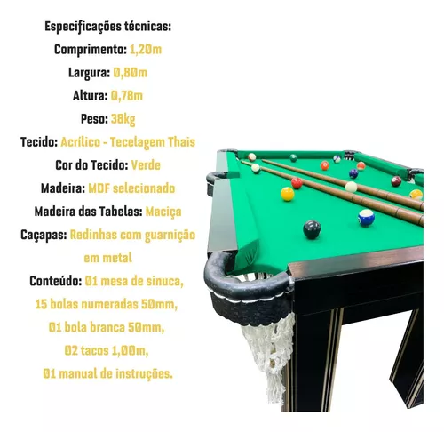 02 Jogos De Bolas Numeradas 50mm/ Bilhar/ Sinuca/ Snooker