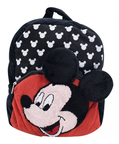 Mochila Infantil Preto Mickey Pelúcia - Disney