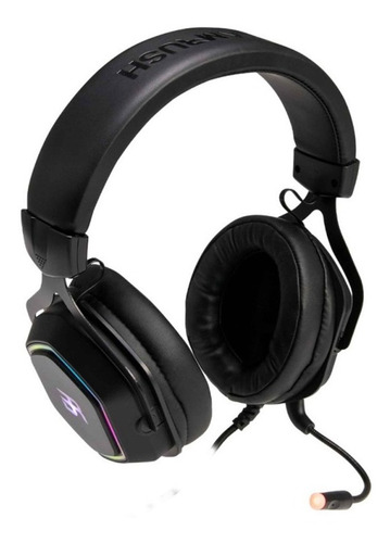 Imagen 2 de 4 de Diadema Gamer Balam Rush Hesix Negro Usb Rgb 7.1 Spectrum