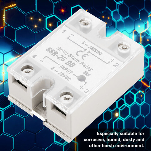 Relé De Estado Sólido Ssr-25 Dd 25a 5-220vdc Para Uso Indust