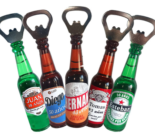 Souvenir Botellita Destapador Cerveza Personalizada X10 Unid