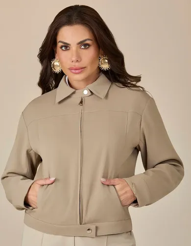 Jaqueta Feminina Casual Forrada Chic com Zíper — R$ 182,60 em Mercado Livre, 35% OFF