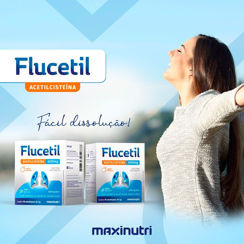 Flucetil Sachê 16 Envelopes De 5g Sabor Laranja Maxinutri