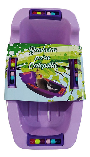 Banheira Calopsita Grande Decorada Interativa Colorida 1 Lt