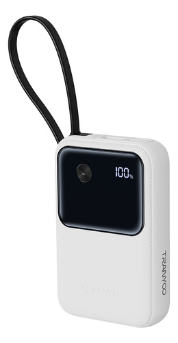 Carregador Power Bank 10000mah+ Pd Cabo Tipo-c.com Led. Cor Branco