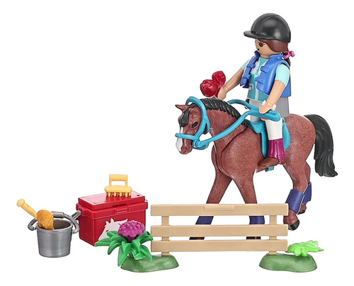 Figura Armable Playmobil Country Granja Con Caballo 28 Pzs