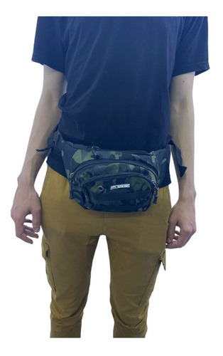 Riñonera Tactica Militar Reforzada Camuflado Olivos