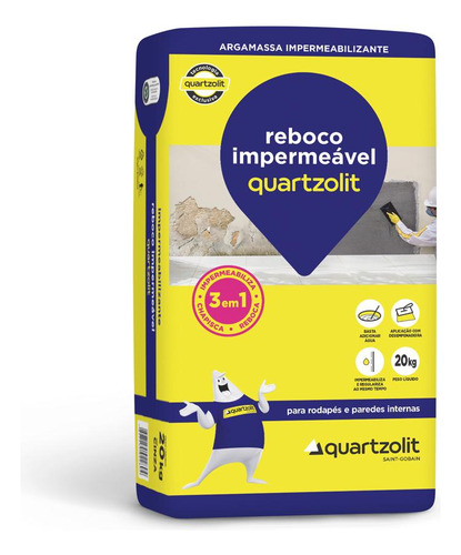 Argamassa de gesso impermeável Quartzolit Argamassa 20 kg
