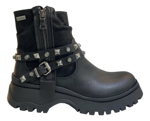 Botas Borcegos Jose Anca&co Plataforma Tachas Piel Mujer