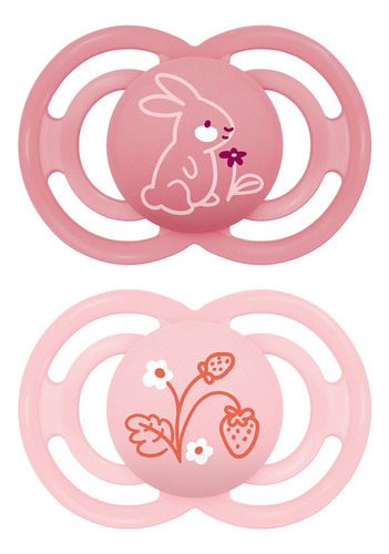 Chupeta Dupla Mam Perfect Silicone Skinsoft 16+ Estojo Rosa