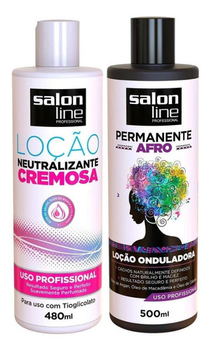 Kit Afro Salon Line Loção Onduladora + Loção Neutralizante