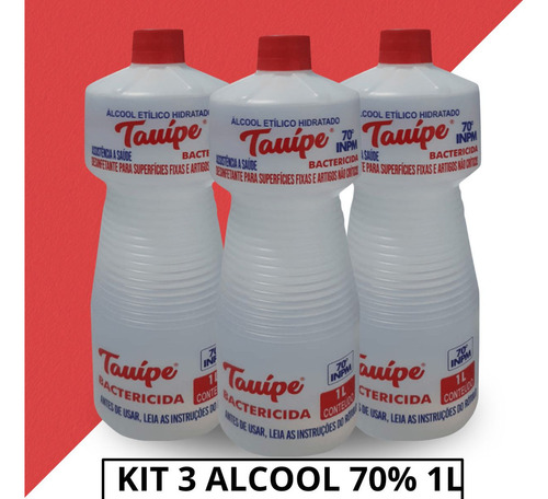 Kit 3 Desinfetante Liquido 70% Eficaz Contra Germes 1l