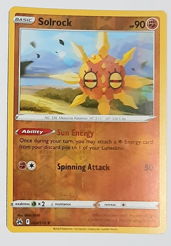 Carta Pokémon Solrock 069 Tcg Crown Zenith Reverse 