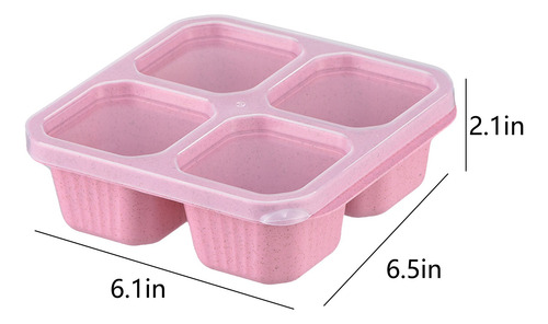 Recipientes Reutilizables Bento Box De 4 Compartimentos Para