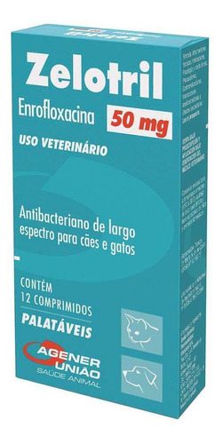 Zelotril 50mg Para Cães E Gatos C/ 12 Comprimidos - Agener