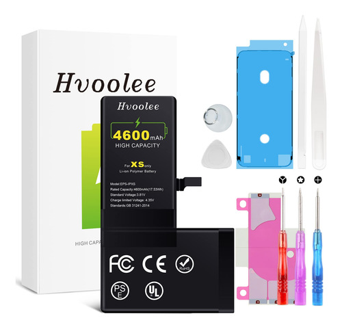 Hvoolee Reemplazo De Bateria Para iPhone XS, 4600mah De Alta