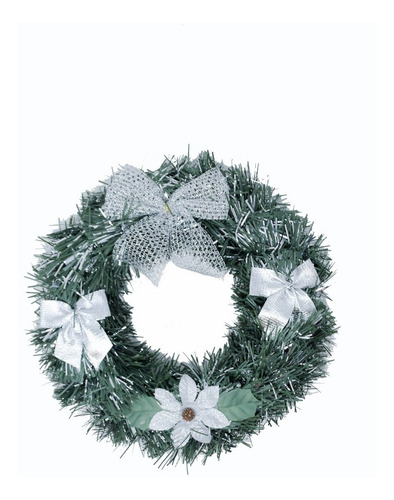 Imagen 2 de 7 de Corona Navidad 20 Cm Decorada #635