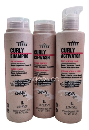 Curly Lendan Shampoo + Acondicionador Co-wash + Activador