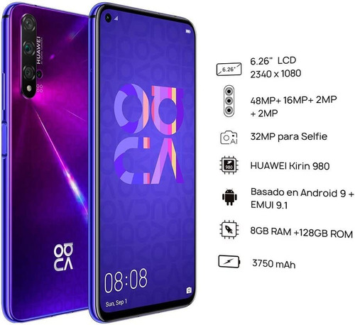 Celular Huawei Nova 5t Morado 128gb,8gb Ram