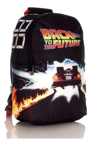 Mochila Back To The Future Original Backpack Nueva Color Negro Diseño de la tela Nylon (Hot Transfer)