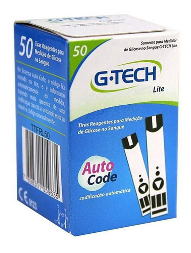 Tira G-tech Lite Para Controle De Glicose No Sangue C/ 50