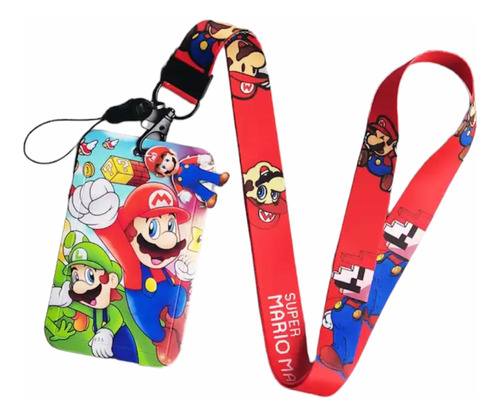 Lanyard Porta Credencial Súper Mario Bross