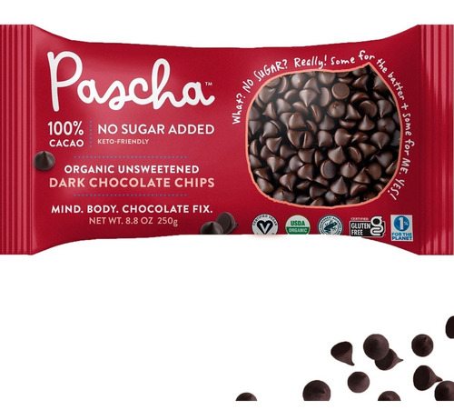 Chispas De Chocolate Organic Sin Azúcar Pascha 250g Se
