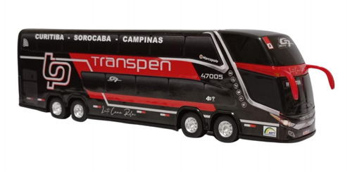 Ônibus Em Miniatura Viação Transpen Preto 2 Andares