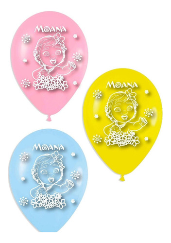 Globos Bombas Estampados X20u Moana Bebe