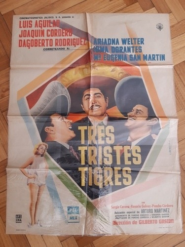 Poster De Cine / Tres Tristes Tigres / Film Mexicano De 1961