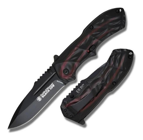 Navaja Ops Automatica Smith & Wesson Cacha De Aluminio Mili