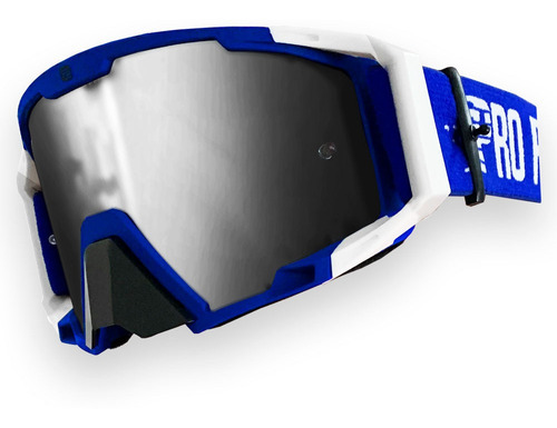 Antiparra Motocross Espejada + Lente Repuesto - Pro Factory Color del armazón Azul/Blanco