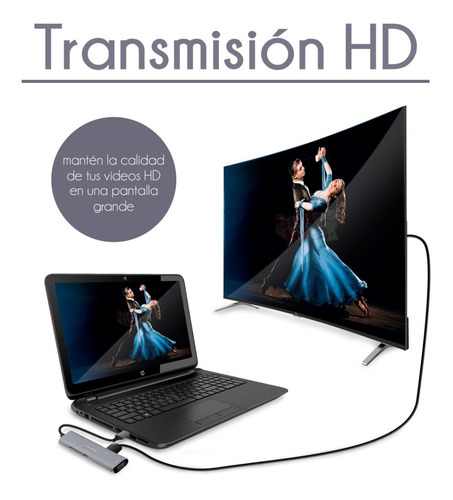 Adaptador Usb Tipo C 5 En 1 Usb 3.0 Hdmi 4k Sd Micro Sd Tf