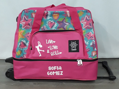 Imagen 3 de 9 de Bolso Cajon Patin Artistico Carrito Estampa (personalizable)