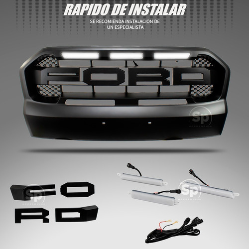 Imagen 2 de 5 de Parrilla Frontal Para Ford Ranger 2017 Tipo Raptor Completa