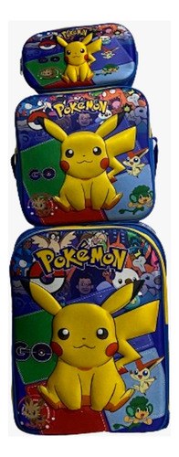 Kit Mochila Primaria Jumbo Lonchera Lapicera 3d 3pzas Envío