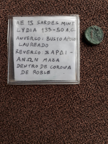 Antigua Moneda Griega Lydia 133-50 A.c