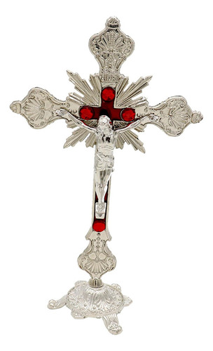 Crucifijo De Pie 10 H Metal Jesús Crucifijo Para Plata