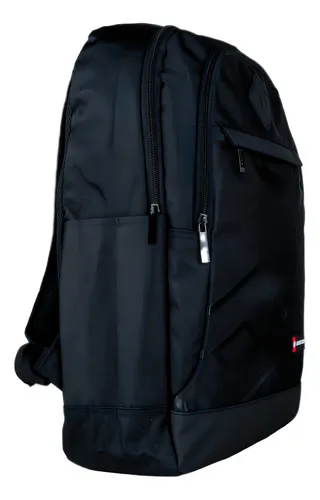 Morral Casual/urbano Training Lotto Santi Color Negro Diseño De La Tela Lisa