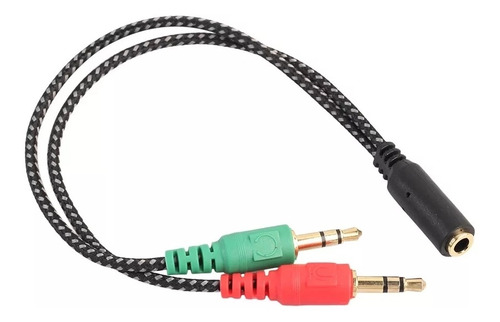 Imagen 4 de 9 de Cable Spliter Audio Y Microfono Jack 1 Hembra 2 Machos Nuevo